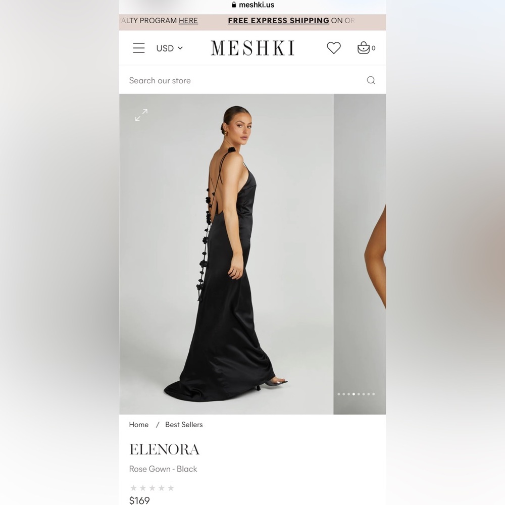 Meshki XS Black Flower Dress